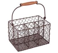 Dibor Brown Cutlery Caddy Hand Woven Mesh Rack Basket Holder Organiser