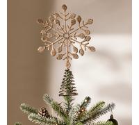 Dibor Brown Jute Snowflake Christmas Decorations Tree Topper
