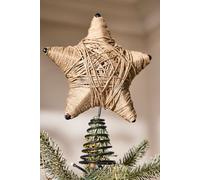 Dibor Brown Jute Star Christmas Decorations Tree Topper in Grey Dibor Grey