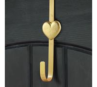 Dibor Brushed Gold Heart Over Door Christmas Decoration Wreath Hanger Hook