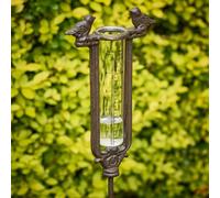 Dibor Cast Iron Bird Standing Rain Gauge Garden Ornament