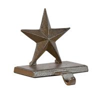 Dibor Cast Iron Christmas Stocking Holder Cast Iron Stocking Hanger Hook | Recycled Metal, Antique Brown, Stocking Hook, Star Design