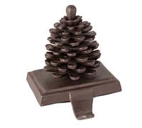 Dibor Cast Iron Christmas Stocking Holder Pine Cone Hanger 1.5kg | Recycled Metal, Padded Base, Antique Brown Finish, Weighted