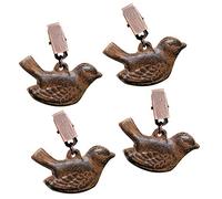 Dibor Cast Iron Garden Tablecloth Weights Set of 4 with Bird Designs and Crocodile Clips for Table Cloth