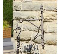 Dibor Cast Iron Hanging Bracket Weathered Effect Lantern Hook Wall Bracket in Grey Dibor Grey