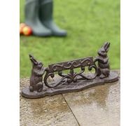 Dibor Cast Iron Heavy Weighted Rabbit Outdoor Garden Boot Brush Scraper for Garden Gifts in Brown | Size: Medium Dibor Brown Medium