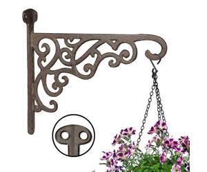 Dibor Cast Iron Wall Mounted Hanging Basket Bracket Outdoor Garden Decoration (B777)