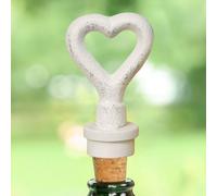 Dibor Cast Iron White Heart Design Oil Bottle Stopper Gift Idea