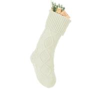 Dibor Christmas Stocking Cable Knit Traditional Stocking 19" (Cream)
