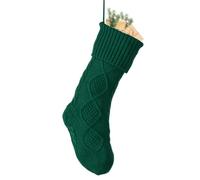 Dibor Christmas Stocking Cable Knit Traditional Stocking 19" (Green)