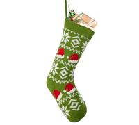 Dibor Christmas Stocking Festive Patterned Stocking 16" (Santa Hat)