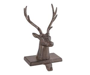 Dibor Christmas Stocking Holder Cast Iron Metal Hook - 1kg (Reindeer Bust)