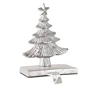 Dibor Christmas Stocking Holder Cast Iron Metal Hook - 1kg (Silver Tree) | Cast Iron, Recycled Metal, Passed Base, Weighted, Mantelpiece, Windowsill, Stocking Hanger