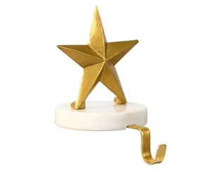 Dibor Christmas Stocking Holder Hook with White Marble Base - 1kg (Star)