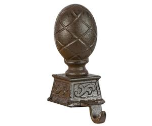 Dibor Christmas Stocking Holder Vintage Style Antique Brown Recycled Cast Iron Metal Hook Fireplace Mantelpiece Shelf Windowsill Xmas Stocking Hanger (Artichoke)