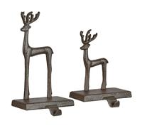 Dibor Christmas Stocking Holders Set of 2 Cast Iron Reindeer Stag Hooks