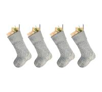 Dibor Christmas Stocking Set of 4 Faux Fur Stockings 20" (Grey)