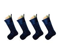 Dibor Christmas Stocking Set of 4 Luxury Red/Green/Blue/Silver Velvet Quilted Traditional Gift Present Xmas Stocking 20” Mantelpiece Decoration Festive Gift Sack Stockings (Blue)