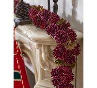 Dibor Cinnamon Pine Christmas Garland With Pine Cones And Cinnamon Scent - 120Cm