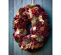 Dibor Cinnamon Stars Xmas Decor Front Door Wreath Christmas Wreath 38cm in Red Dibor Red