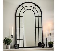 Dibor Classic Black Tall Rounded Decorative Indoor Bedroom, Bathroom, Hallway, Arch Mirror H107Cm X 65Cm