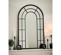 Dibor Classic Black Tall Rounded Decorative Indoor Bedroom, Bathroom, Hallway, Arch Mirror H107cm x 65cm | Size: Large Dibor Black Large