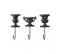 Dibor Coat Hooks Wall Mounted Set of 3 Vintage Style Cast Iron Urn Hanging Pegs Hallway Kitchen Bedroom Porch Wall Mounted Storage Coat Rack Spring Summer Home Gift Idea