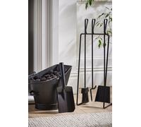 Dibor Contemporary Black Fireside Companion Set with Coal Bucket Dibor Black
