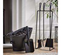Dibor Contemporary Black Fireside Companion Set with Coal Bucket Dibor Black