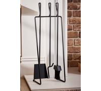 Dibor Contemporary Black Freestanding Fireplace Set with 3 Tools Fireside Companion Set Dibor Black