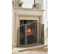 Dibor Contemporary Country Folding Fireplace Guard Silver Fire Screen H86cm x W75cm Dibor Silver