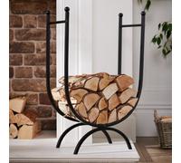 Dibor Contemporary Fireplace Freestanding Large Iron Black U Shape Fireside Firewood Log Holder, Log Storage Rack Dibor Black