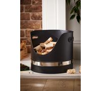 Dibor Contemporary Matte Black Fireplace Coal, Log Storage & Kindling Bucket Basket Dibor Black