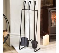 Dibor Contemporary Pewter Antique Freestanding Fireplace Set With 3 Tools Fireside Companion Set