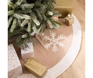 Dibor Cosy Snowflake Christmas Tree Decoration Christmas Tree Skirt 36"