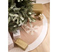 Dibor Cosy Snowflake Christmas Tree Decoration Christmas Tree Skirt 36" in Beige Dibor Beige