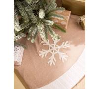Dibor Cosy Snowflake Christmas Tree Decoration Christmas Tree Skirt 48" in Beige Dibor Beige