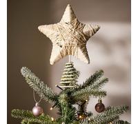 Dibor Cream Jute Star Christmas Decorations Tree Topper