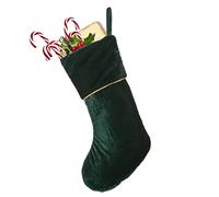 Dibor Deep Green Cotton Velvet Christmas Stocking - H48cm/18 (CP96)
