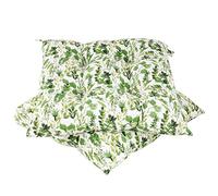 Dibor Dining Chair Seat Pad Set - 2 Tie On Chair Cushions (Green Leaves)