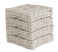 Dibor Dining Chair Seat Pad Set - 4 Chair Mattress Cushions (Grey Stripe)