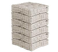 Dibor Dining Chair Seat Pad Set - 6 Chair Mattress Cushions (Grey Stripe) | Machine Washable, 100% Cotton, Recycled Polyester Fibre Filling, Striped, Carrying Handle, Seat Pad, Bench Cushion