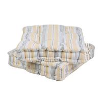 Dibor Extra Large Blue Striped Outdoor Floor Cushions Set of 2 Garden Mattress Seat Pads