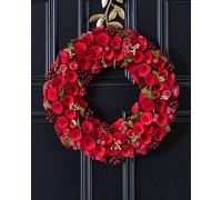 Dibor Extra Large Red Rose Festive Xmas Front Door Christmas Wreath 42cm Dibor Red