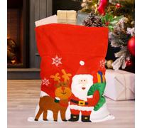Dibor Festive Friends Red Christmas Santa Velvet Sack Christmas Present Gift Bag