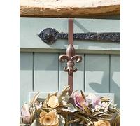 Dibor Fleur De Lys Door Wreath Hanger Antique Brown Gothic Style Wreath Bracket Holder in Black Dibor Black