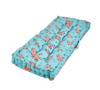 Dibor Garden Bench Cushion Blue Floral Print 100% Cotton 2 Seater Seat Pad | Machine Washable, 100% Cotton, Recycled Polyester Fibre Filling, Carrying Handle, Floral Print, Bench Cushion, Seat Pad