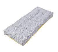 Dibor Garden Bench Cushion Blue Stripe Print 100% Cotton 2 Seater Seat Pad | Machine Washable, 100% Cotton, Recycled Polyester Fibre Filling, Blue Stripe, Seat Pad, Bench Cushion