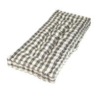 Dibor Garden Bench Cushion Grey Gingham Print 100% Cotton 2 Seater Seat Pad | Machine Washable, 100% Cotton, Recycled Polyester Fibre Filling, Gingham Print, Carrying Handle, Bench Cushion, Seat Pad