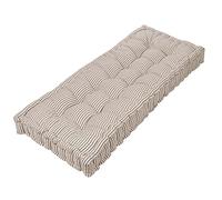 Dibor Garden Bench Cushion Grey Stripe Print 100% Cotton 2 Seater Seat Pad | Machine Washable, Tie-On, 100% Cotton, Recycled Polyester Fibre Filling, Grey Stripe, Bench Cushion, Seat Pad